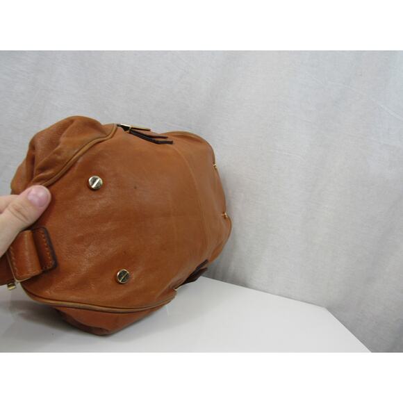 Michael Kors Brown Leather Buckle Shoulder Bag Gold Fold Over Michael - Picture 9 of 13